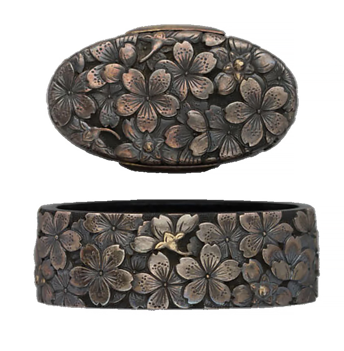 Fuchi kashira fleurs