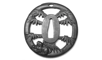 Tsuba Longévité Higo Tigre