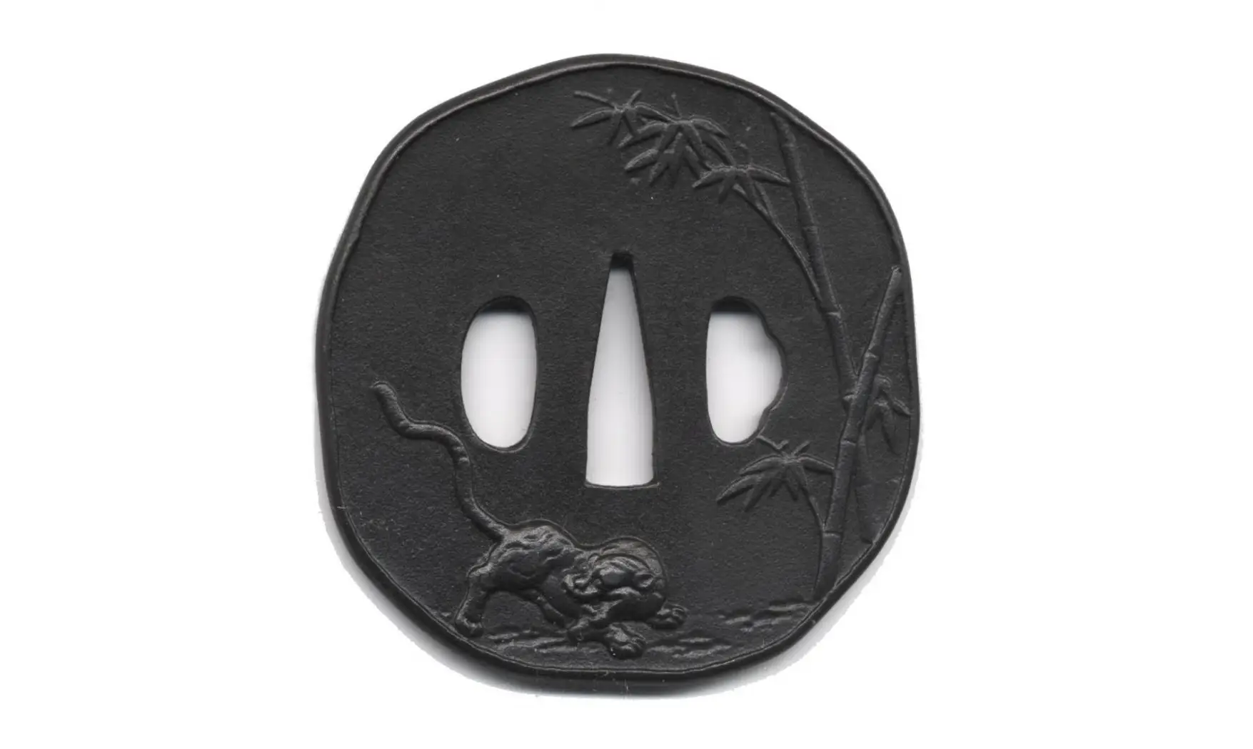 Tsuba Tigre sur bambou