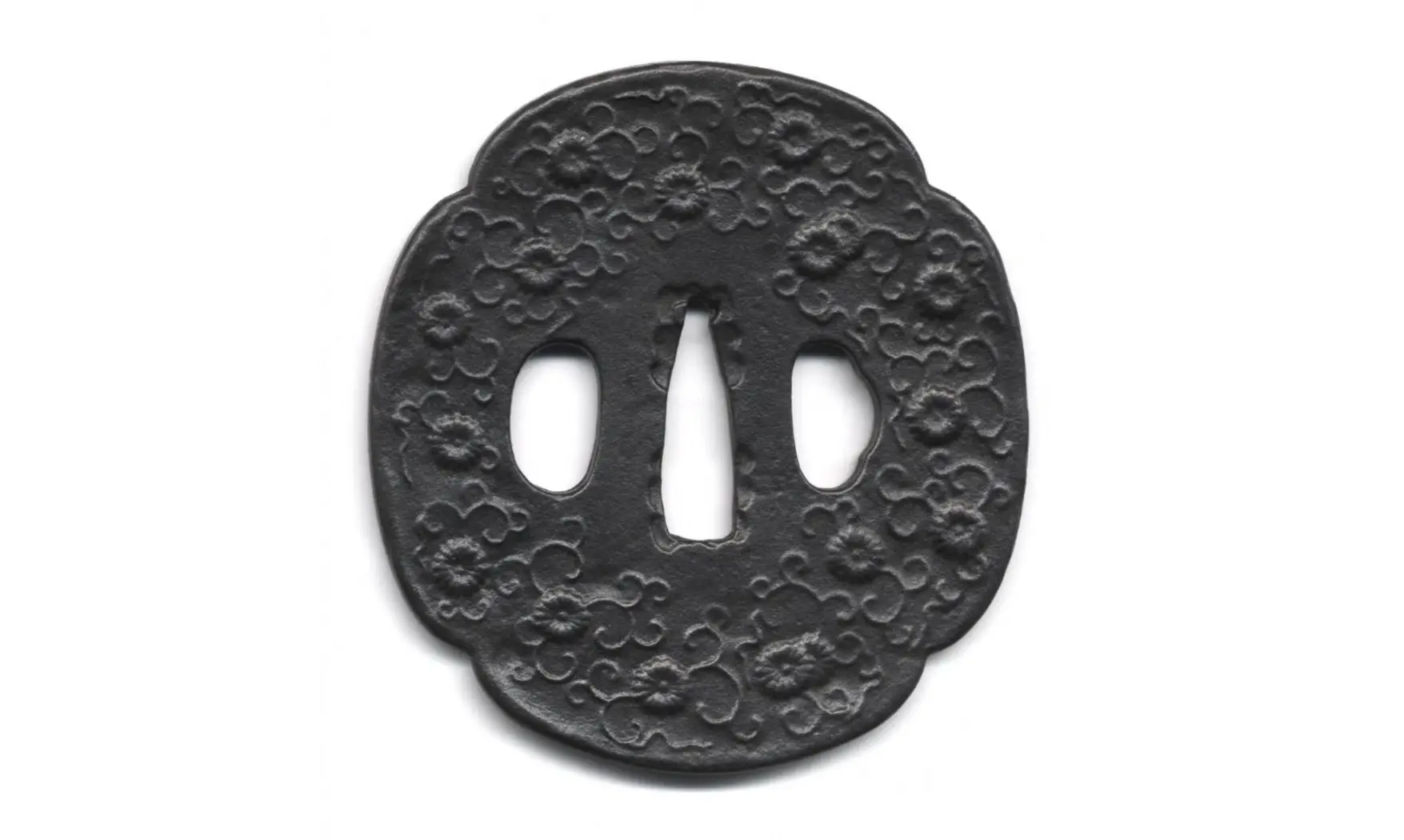 Tsuba Chrysanthème arabesque