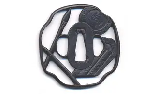 Tsuba Dessin au pinceau