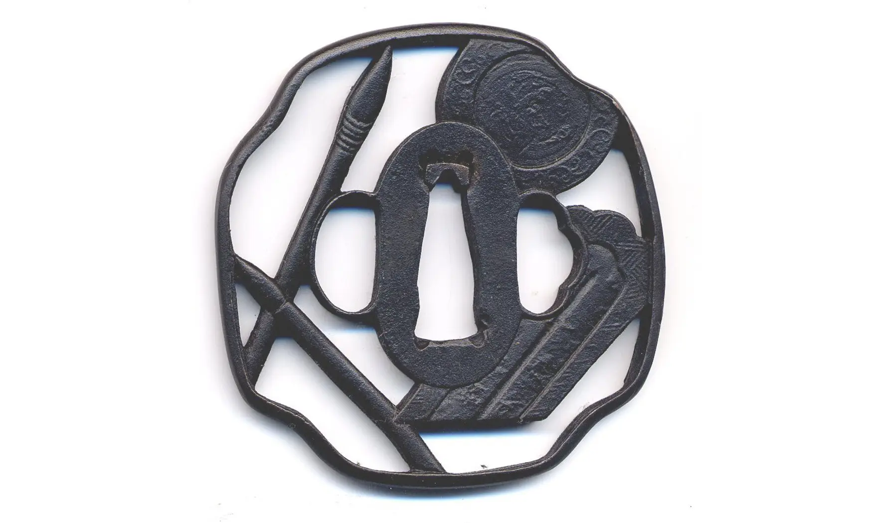 Tsuba Dessin au pinceau