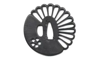 Tsuba Sakura Chrysanthème Ajouré