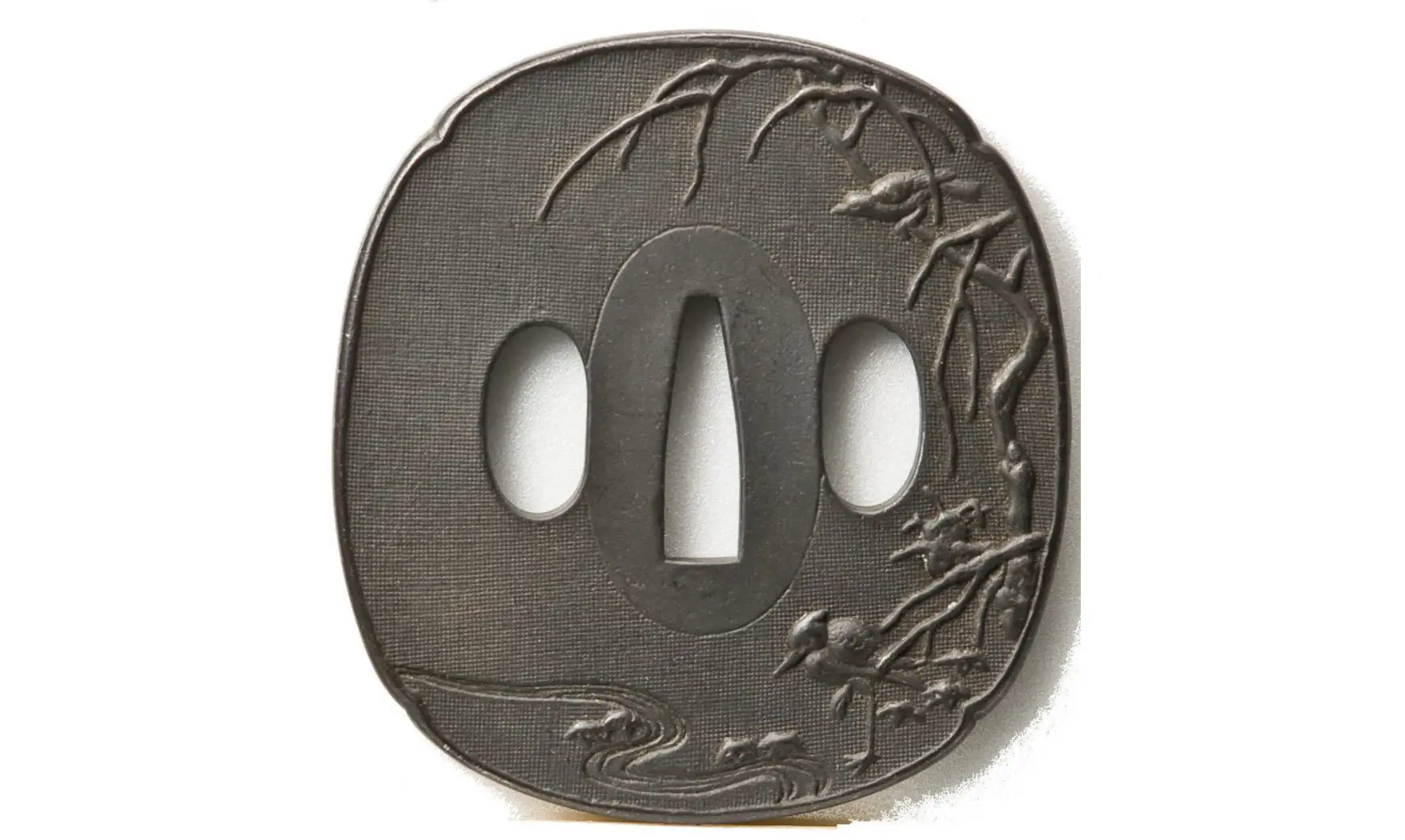 Tsuba Héron blanc